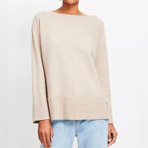 LOFT Ribtrim Boatneck Tunic Sweater
